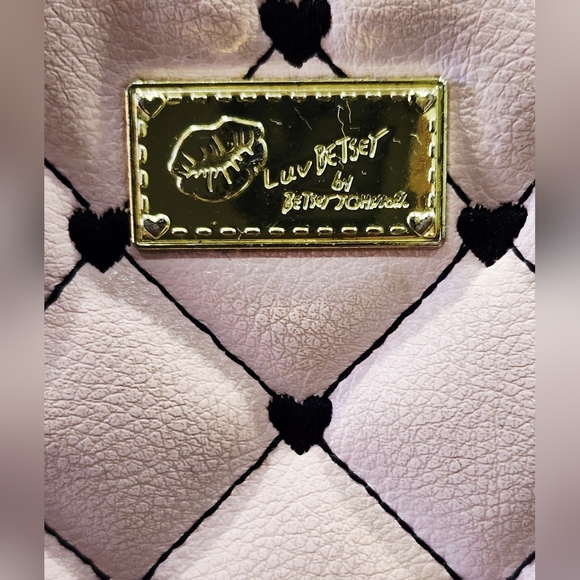 BETSEY JOHNSON | "Luv Betsey" Quilted Backpack | Pink & Black - Picture 7 of 13